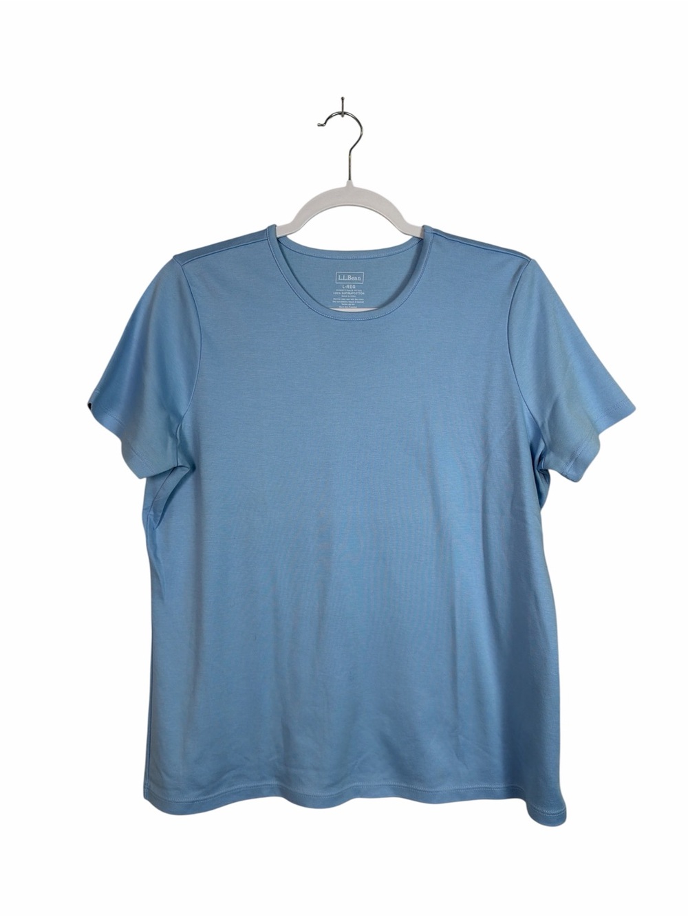 L.L.Bean Women’s Large Regular Blue Supima Cotton Short Sleeve T-Shirt